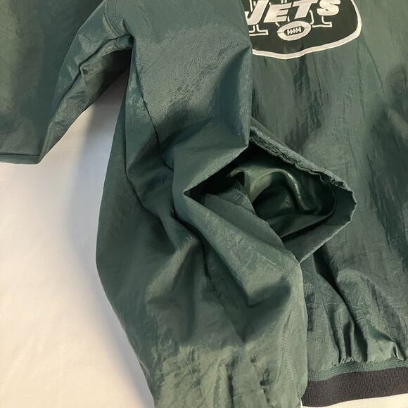 New York Jets TEAM NFL Vintage Sideline Pullover Windbreaker Jacket Size XL - Picture 6 of 10